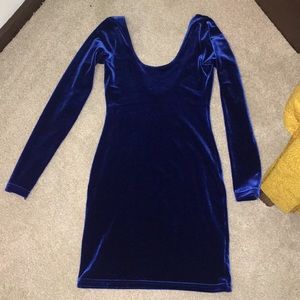 American Apparel blue velvet bodycon dress